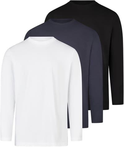 RAGMAN Heren longsleeve 3 pack Basic