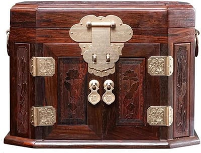 Sieradendoos Palissanderhout - Houten Organizer - Sieraden Opbergen - Meerlaags Ontwerp - 26x20x19.5 cm - Bruin