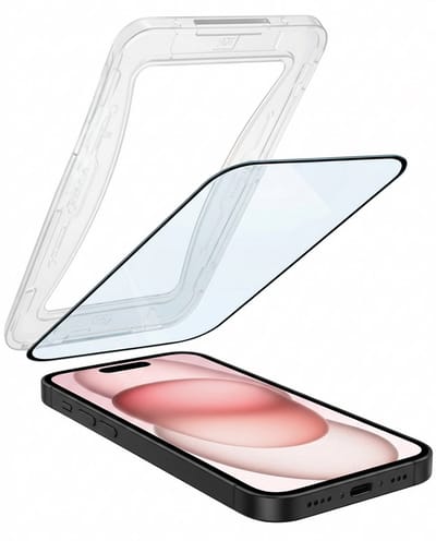 Screenprotector - Geschikt voor Apple iPhone 15 - Met Installatie Kit - Beschermglas - Gehard Glas - Tempered Glass - Screen Protector - Inclusief Montage Frame - Buigbaar Hybrid Bescherm Cover