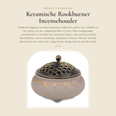Dailygoods- Wierookbrander Handgemaakt - Wierookhouder - Wierookstokjes - Wierookdoos - Meditatie - 11,7 x 7,7 cm
