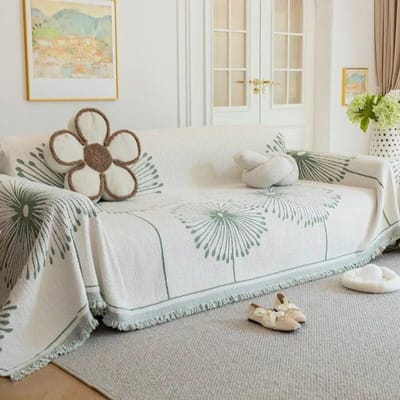 Gedrukte Bankhoes Chenille Bankhanddoek Pluche Kwastjesdeken Bankhoes Universele Anti-krab Bankhanddoek voor Woonkamer 180x130cm1pcs