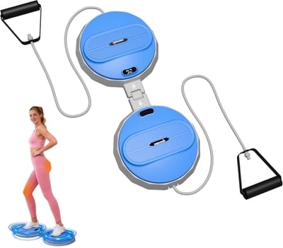 Roterende Taille Trainer - Buikspier Schijf - Kern Versterking - Slim Tellen Functie - 22x15x7 cm - Grijs