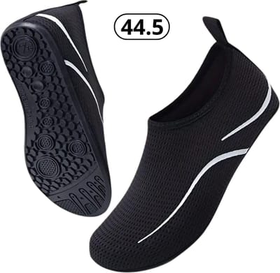Livano Waterschoenen Voor Kinderen & Volwassenen - Aqua Shoes - Aquaschoenen - Afzwemschoenen - Zwemles Schoenen - Zwart - Maat 44.5