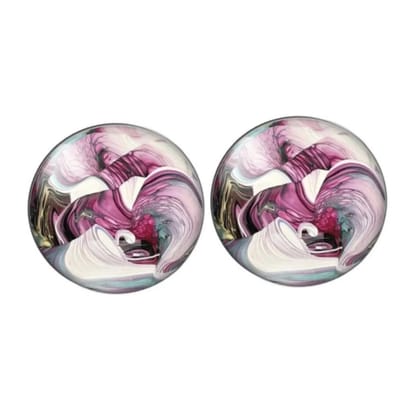 Clip oorbellen- Myra- Roze- paars- 2 cm- geen gaatje- Charme Bijoux