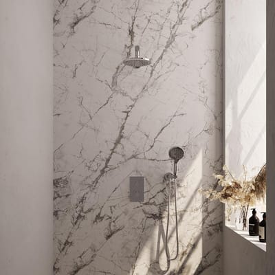Brauer Chrome Edition Thermostatische Regendoucheset Inbouw - Hoofddouche 20 cm - Rechte Wandarm - 3 Weg - Handdouche 3 Standen - Doucheslang - Wandaansluitbocht - Chroom