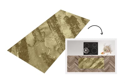Keukenloper - Loper keuken - Gold - Glitter - Structuur - 120x50 cm - Keukenloper vinyl