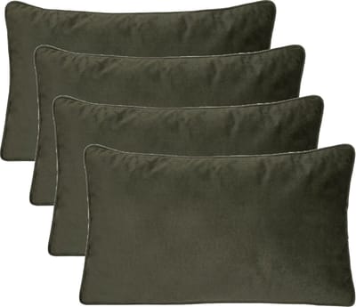 Atmosphera Bank/sierkussens Sophia - 4x stuks - 30 x 50 cm - polyester met rits