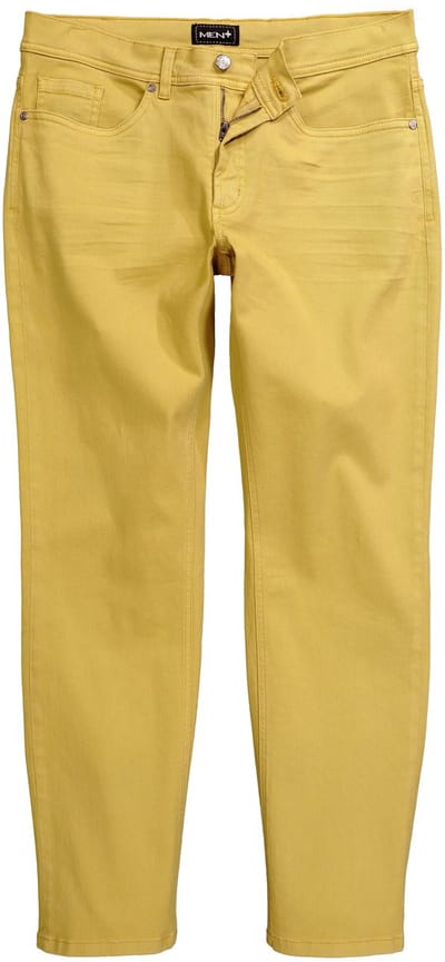Men Plus - Heren - Gekleurde jeans Buikfit Regular Fit 5-pocket - Goudgeel - Maat 70