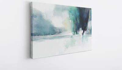 Saammp Canvas Schilderij - Turqoise minimalistisch - Abstract - 30x20 - Foto op canvas - Wanddecoratie - Muurdecoratie Woonkamer - Slaapkamer decoratie - Canvas Print