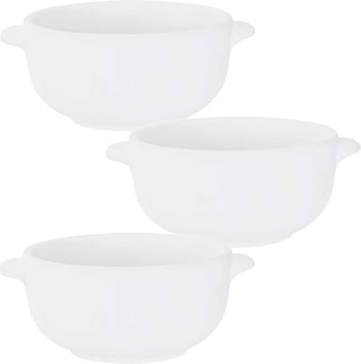 Set van 4x stuks kleine ovenschaaltjes wit van porselein 10 cm rond - Klein kommetje/schaaltje
