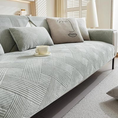 Dailygoods - Sofa Cover voor Hoekbank, Universeel Anti-Slip en Wasbaar, Lichtgrijs, 70 x 70 cm