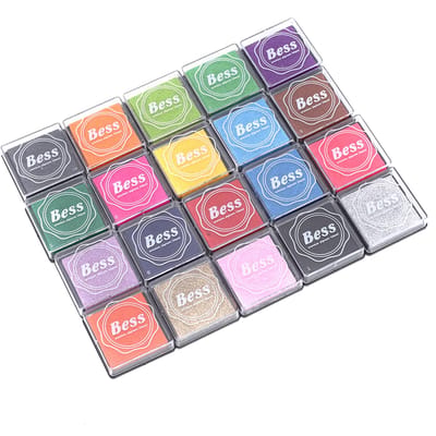 Gekleurde Stempelkussen Set 20 Kleuren Kinder Educatie Stempelkussen 4x4cm voor Meervoudig Gebruik gray