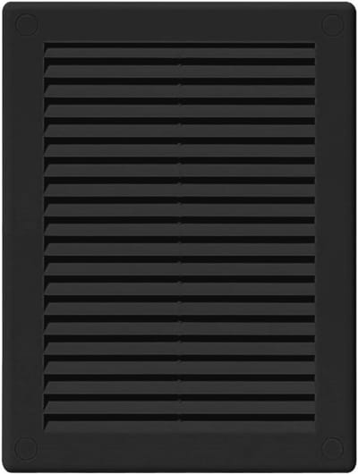 Zwarte luchtventilatieroosters 180 x 250 mm met anti-insectengaas en schroefdoppen