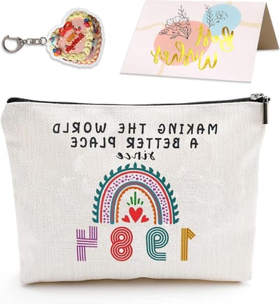 Verjaardagscadeaus voor Vrouwen | Kleurrijke Make-up Tas met Sleutelhanger | Perfect voor Reizen en Bedankjes