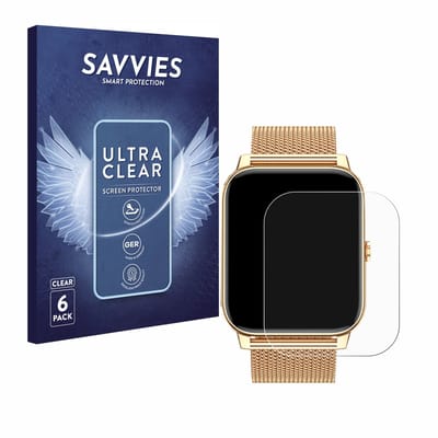 Savvies - Screenprotector voor zhizhi Smartwatch P90 1.85" - Folie Beschermfolie transparant 6 Stuks
