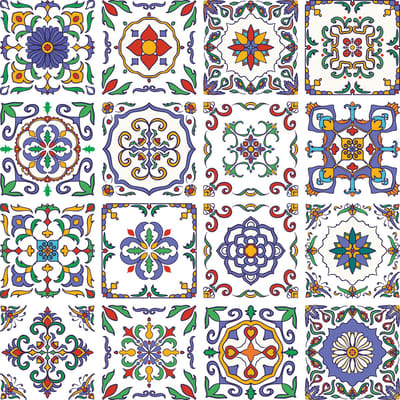 Set van 16 tegelstickers 15 x 15 cm Portugees motief - tegelstickers Portugal - wandtegelstickers - anti-slip en anti-kras - peel and stick - plakfolie - voor badkamer en toilet - zelfklevend
