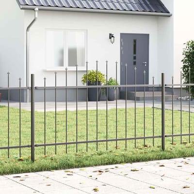 vidaXL - Tuinhek - WOERDEN - 170 - x - 140 - cm - Gepoedercoat - staal - Grijs