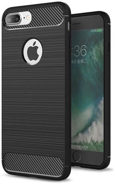 Mobiq Carbon Look Hoesje geschikt voor iPhone 8 Plus / geschikt voor iPhone 7 Plus - Flexibele TPU Case