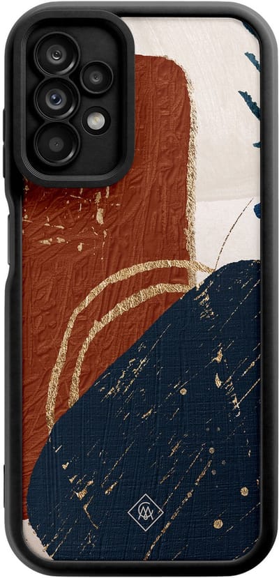 Casimoda® hoesje - Geschikt voor Samsung Galaxy A23 - Abstract Terracotta - Zwart TPU Backcover - Geometrisch patroon - Rood