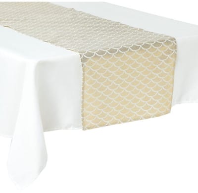 Fééric Lights and Christmas Kerst Loper - Tafelloper Art Deco - 40x200cm - Goud