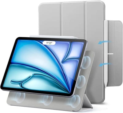 ESR Rebound Magnetic Hoes Geschikt voor de Apple iPad Air 11 (2024/2025/2026)/Air 10.9 (2022/2020) - Book Case met Standaard - Sleep/Wake - Grijs