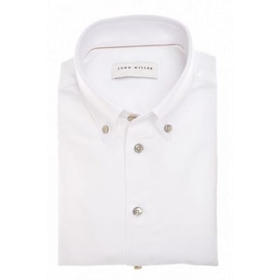 John Miller Overhemd Faux-Uni Oxford Button-Down Wit / male