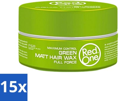 Red One - Haarwax - Groen - Aqua Hair Gel Wax - Voor Stevige Styling & Verzorging - 150 ml - Bulkverpakking - 15 stuks