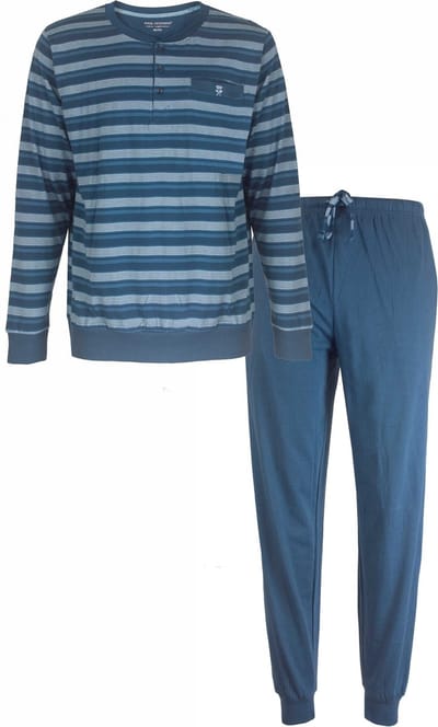 Paul Hopkins Heren Pyjama - 100% Katoen - Jeans Blauw - Maat L