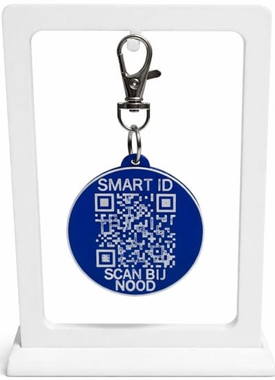 Smart ID Nederland Smart ID Tag - QR Noodtag met Noodcontact - 50 mm - Midnight Blue