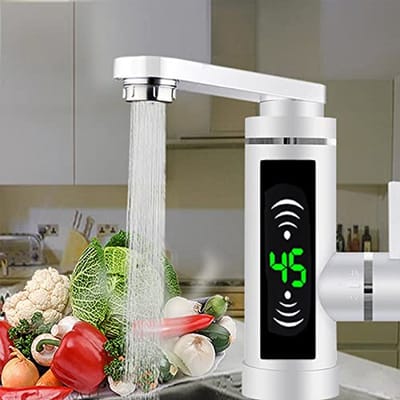 3000W Elektrische Keukenboiler met LED Temperatuurweergave en 360° Draaibare Waterkraan
