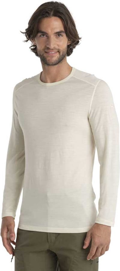 Icebreaker 200 Oasis Crewe Merino Lange Mouwen Basislaag Beige M Man