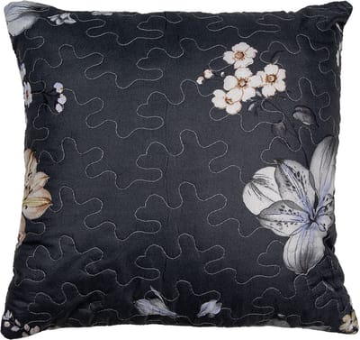 Clayre & Eef Kussenhoes 40x40 cm Grijs Beige Polyester Bloemen