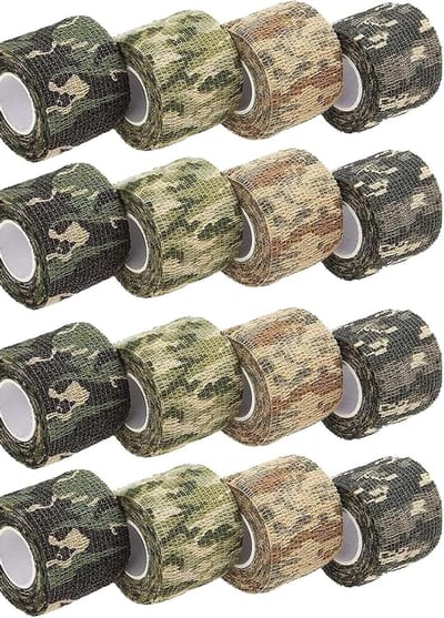 Multifunctionele Camouflage Tape, 16 Rollen Waterdichte Zelfklevende Bandage voor Torch en Telescope, Ideaal voor Outdoor en Klussen