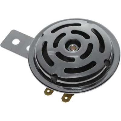 ronde chromen claxon linli Ø70mm 6v ac 100db nieuw voor motor 50 cyclo bromfiets