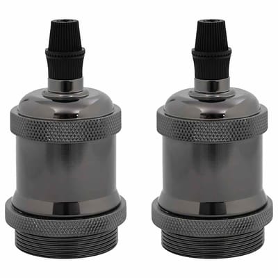 vidaXL Lamphouders 2 st glanzend zwart E27