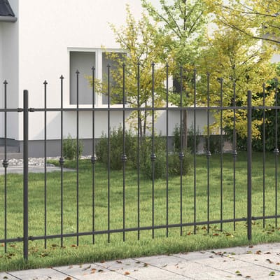 vidaXL - Spike - Fence - ASTEN - 200 - x - 166 - cm - Gepoedercoat - staal - Zwart