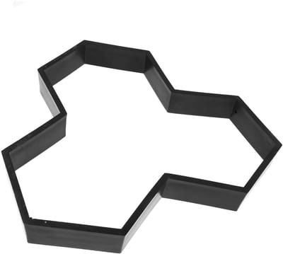 Betonmal Tuinpad - Bestratingsmal Stapsteen - Tuin Vormgeven - Herbruikbaar Plastic - 37x36.5cm - Zwart