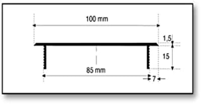 Ventilatierooster Aluminium Wit 100 mm Breed voor Verwarming en Luchtcirculatie - Gepordercoat in RAL9016