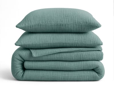 Sleeptime 2 in 1 Mousseline Dekbed - Dekbed zonder Overtrek Inclusief Kussensloop - 240x200 - Groen