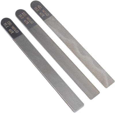 Gitaar Nut Vijlenset - Instrumenten Reparatie - Snaren Afstellen - Roestvrij Staal - 3 Stuks - Zilverkleurig