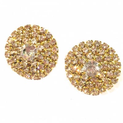 Clip Oorbellen - Goudkleurig met Strass - 2 cm- geen gaatje- Charme Bijoux
