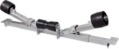 Kielsteun Boottrailer - Ondersteuning Rollers - Boot Transport - Verstelbare Breedte - 80-124 cm - Zilver