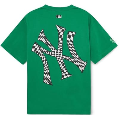 MLB New York Yankees Logo Print American Vintage Ronde Hals Korte Mouw T-shirt Heren tops Donkergroen 3ATSO0233-50GND XS gray