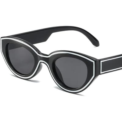 Nieuwste Stijlvolle Cat Eye Grote Montuur Zonnebril Vrouw Retro Stijl Gestreept Decoratie Trendy Brillen UV Bescherming 400 Brillen As Pciture