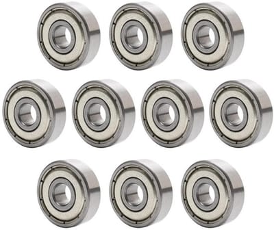 SnelShoppen - 10 Stuks 609ZZ Kogellagers 9mm x 24mm x 7mm - Stalen Rolletjes - Geschikt voor Machines en Mechanische Toepassingen
