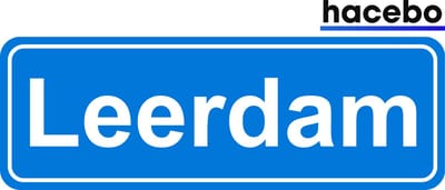 Hacebo - Plaatsnaam Sticker - 29x10 CM - Leerdam sticker - Verkeersborden sticker - grappige cadeaus - Leerdam