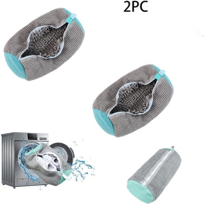 2 Stuks Waszak - Schoenenwaszak -Wasnet Voor Schoenen - Waszak Schoenen-Schoenenzak Wasmachine -Waszak Voor Schoenen - 39 x 19 Cm - Delicaat Wasgoed - Schoen Wassen - Schoenenwaszak - Wasgoed - Met Rits En Hangende Ring - Grijs