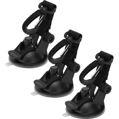 Set de 3 Crochets Ventouse Portables Mousqueton de Fixation de Tente Crochets Ventouse Rotatifs Réutilisables Noir