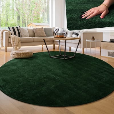 Paco Home Moderne woonkamer tapijt kortpolig wasbaar zacht uni effect bont antislip 160 cm Rund