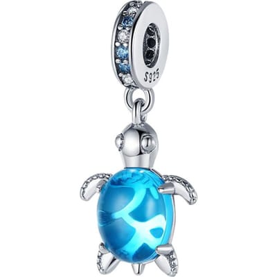 Charms Uitverkoop 925 Zilver Oceaan Serie Blauwe Schildpad Krab Charms Kralen Passen Originele Pandora Dames Armbanden Armbanden Sieraden Cadeaus gray